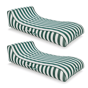 Green Stripe Sunbed Fabric Covered